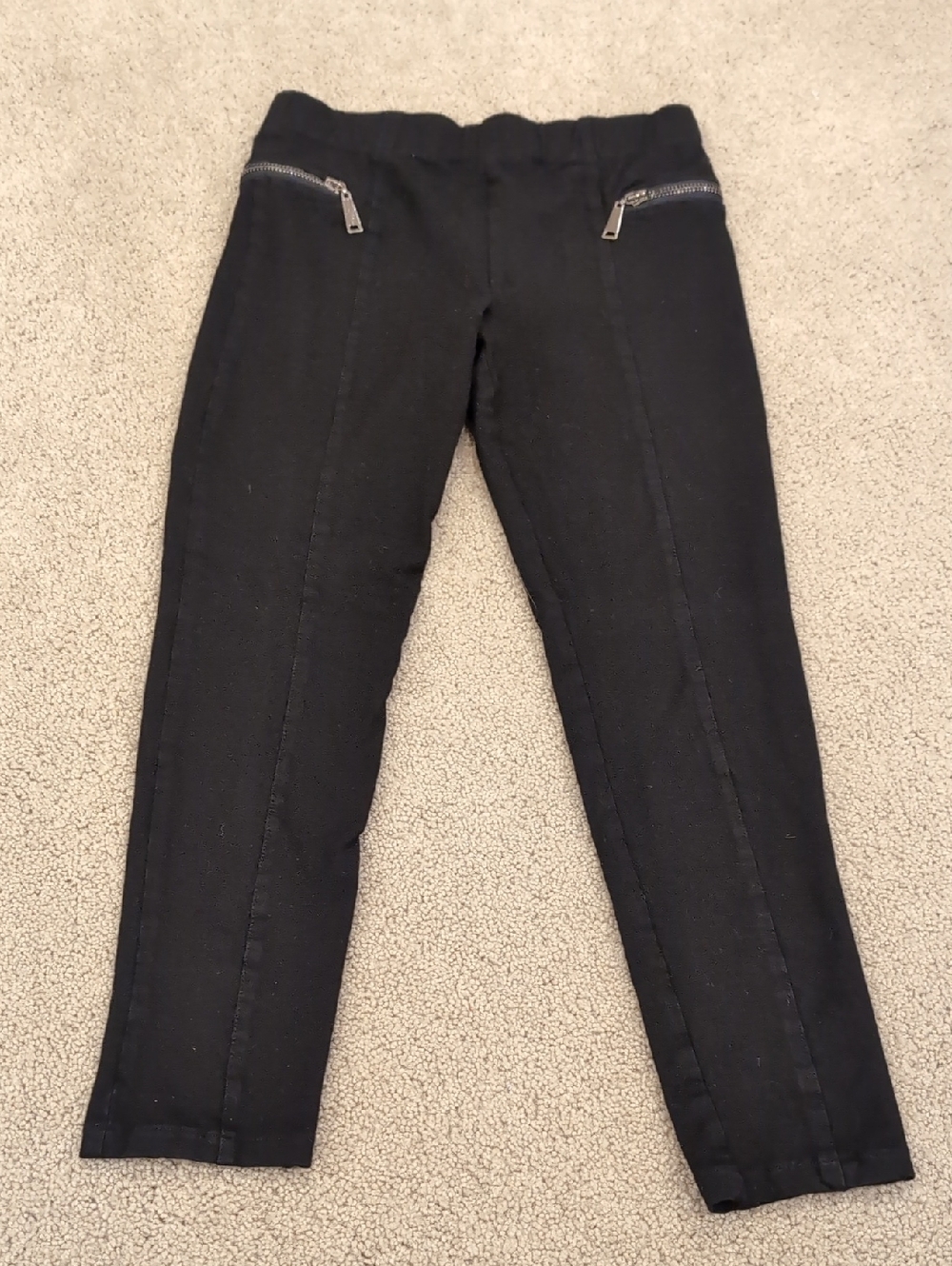 Black Kids Leggings with Zip Pocket Detail